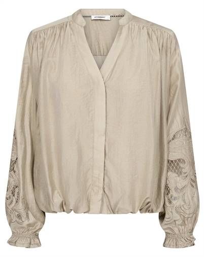 Co'Couture - DelinCC Balloon Emb Bluse - Mink